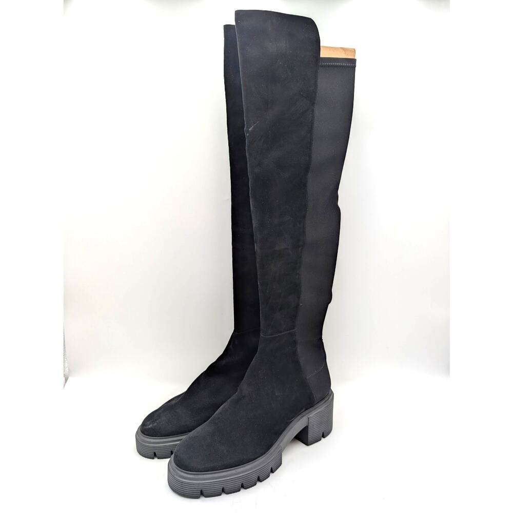 Stuart Weitzman 5050 Soho Over the Knee Boots Women's Black Size US10.5B EU41